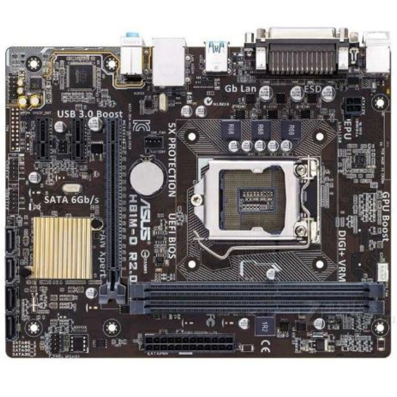 ใหม่ 1150 พิน Asus H81M-D R2.0 เมนบอร์ด H81 VGA COM LPT USB3 DDR3