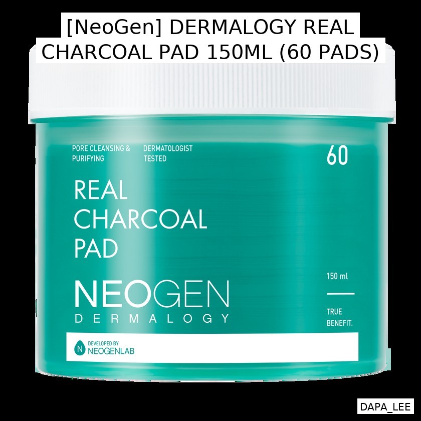 [NeoGen] DERMALOGY REAL CHARCOAL PAD 150ML (60 PADS) / คลีนซิ่ง, รีเฟรชอิน โดย DAPA_LEE