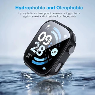 กรณีแก้วนิรภัย for Redmi Watch 6 5 4 เคส ป้องกันหน้าจอป้องกัน Gores เติมฝาครอบคลุม for Xiaomi Redmi Watch 6 5 4