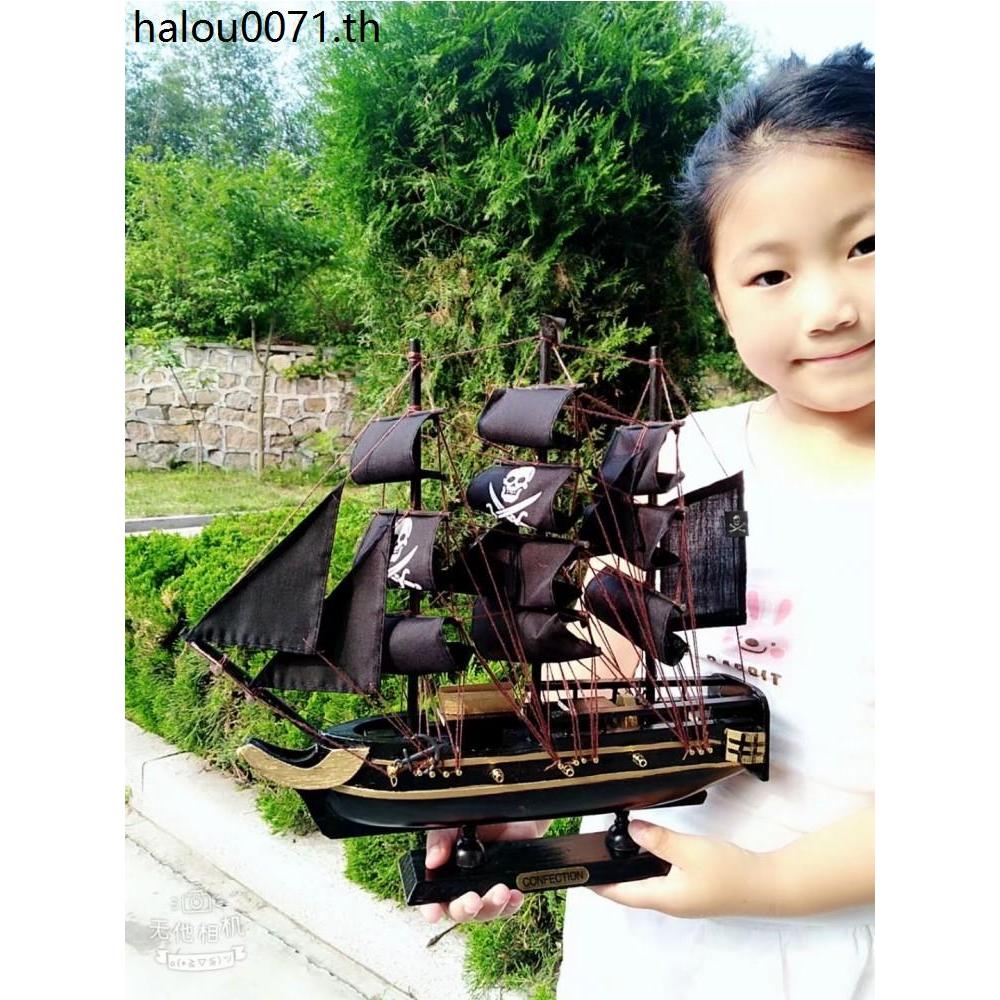 การแล่นเรือใบไม้เนื้อแข็งประดับไข่มุกสีดําเบอร์ Pirates of the Caribbean รุ่นชั้นวางหนังสือเดสก์ท็อป