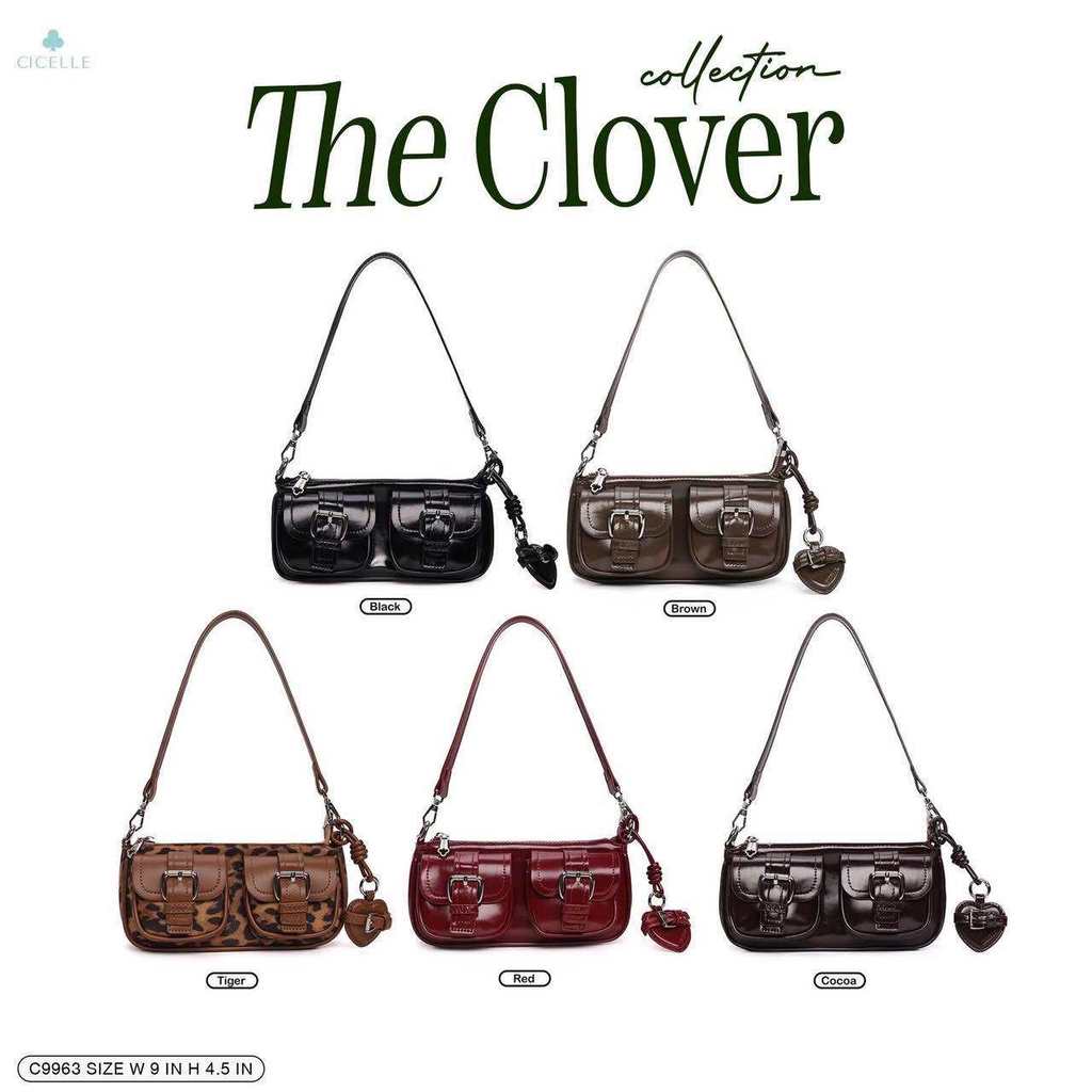 Code 9963 Cicelle The Clover Collection CICELLE🤍🖤 มีกล่องcicelle ให้ด้วยน้า สะพายข้าง