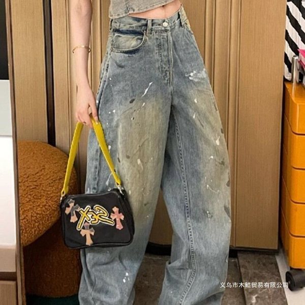 กางเกงยีนส์ขายาว jinn jeans กางเกงยีนส์เอวสูงสำหรับผู้หญิงใส่แล้วดูผอมเพรียว