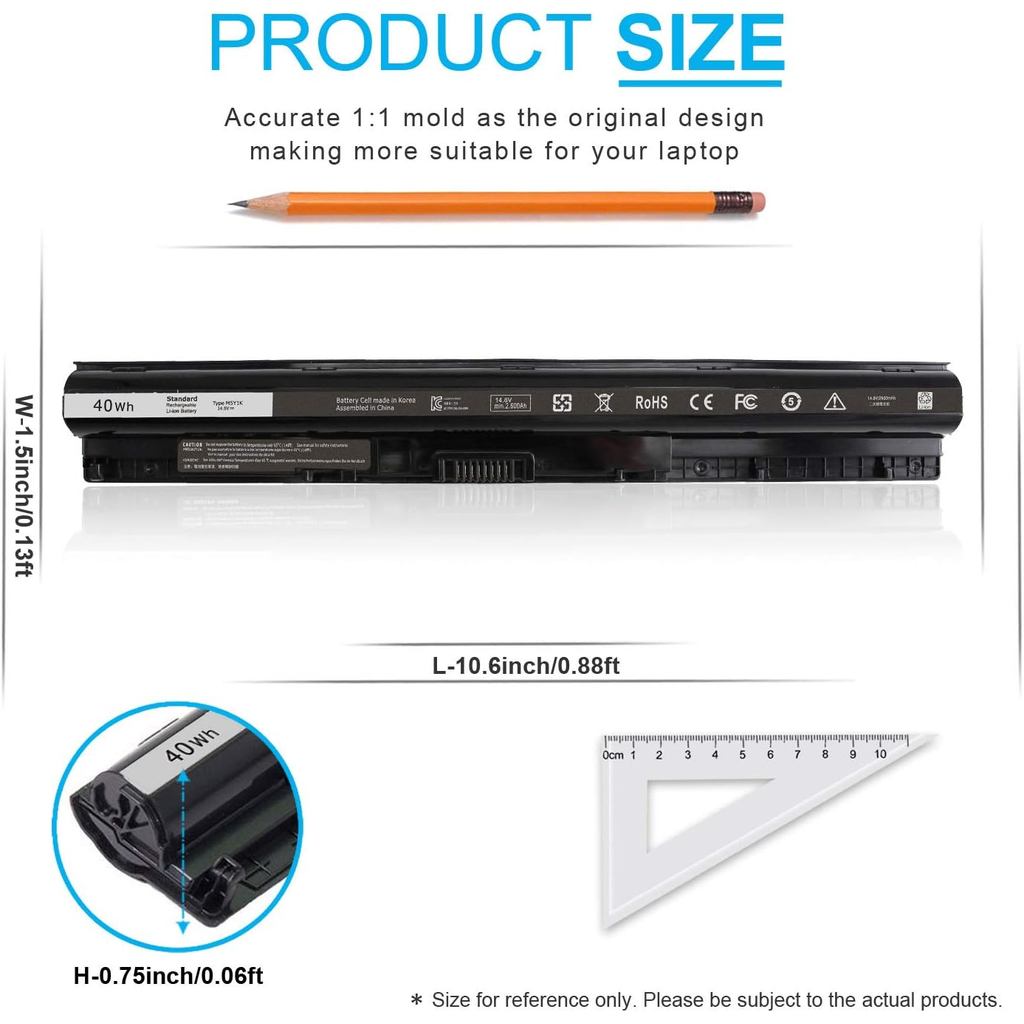 40Wh Type M5Y1K 14.8V Battery for Dell Inspiron 15 5000 3000 Series 5566 5555 5558 5559 5758 3567 35