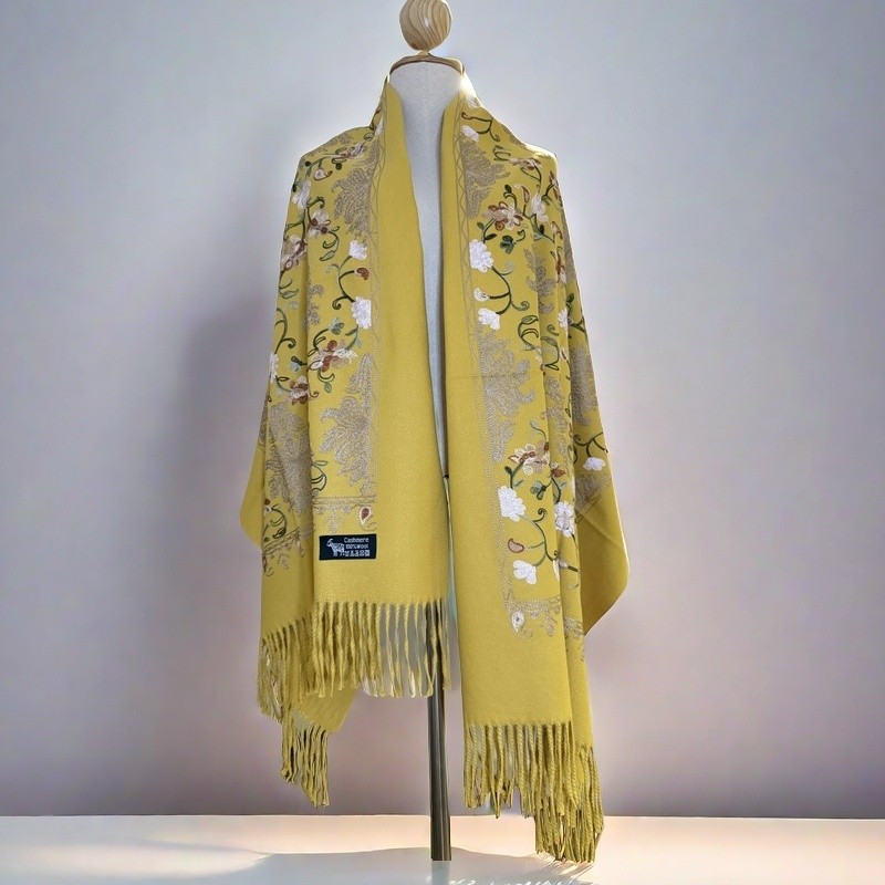 ลาเวน วินเทจเม็ดมะม่วงหิมพานต์ชาติพันธุ์ผ้าคลุมไหล่มุสลิมผ้าคลุมศีรษะ ผ้าแจ็คการ์ด พู่ผ้าคลุมไหล่ผู้หญิงสบายผ้าพันคอหนา1 - รูปที่ 4