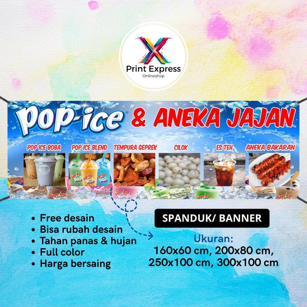 Pop Ice BANNER & ขนมสีน้ําเงินต่างๆ ขอออกแบบได้