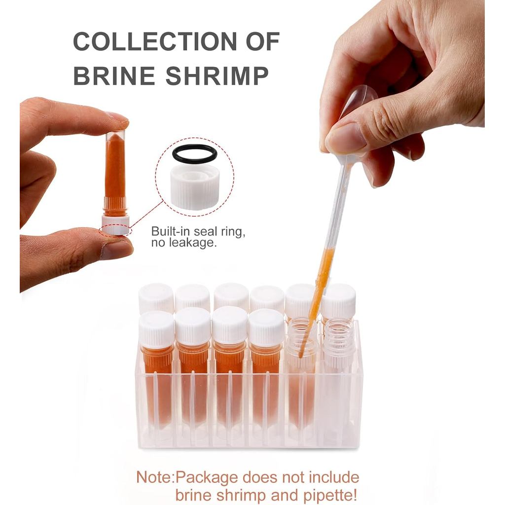 Aquarium Baby Brine Shrimp Dispense Storage Container Collection Tubes Kit for Brine Shrimp Hatchery