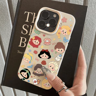 ส่งจากเมืองไทย เคสโทรศัพท์12 การ์ตูนเจ้าหญิงสวย เคสด้านลายลิ้นจี่ For IPhone17 16 13 11 12Pro 14 15PRO MAX 7/8PLUS XR/XS