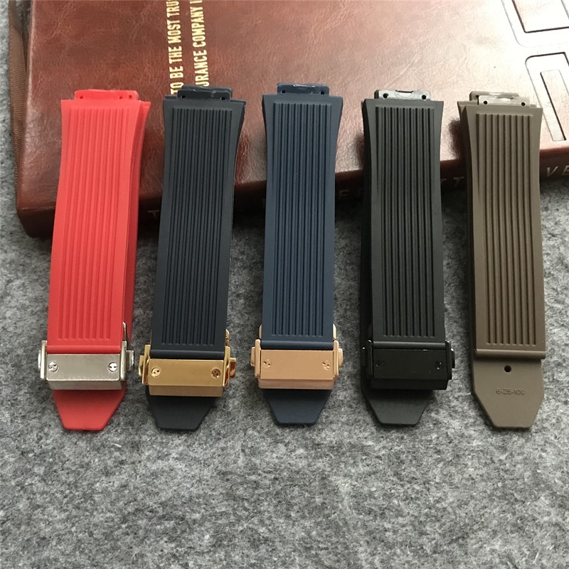 เหมาะสําหรับ Hengbao สายนาฬิกาชายยาง HUBLOT Hengbao/UBLOT ระเบิดสายนาฬิกาซิลิโคน 26 * 17 มม.