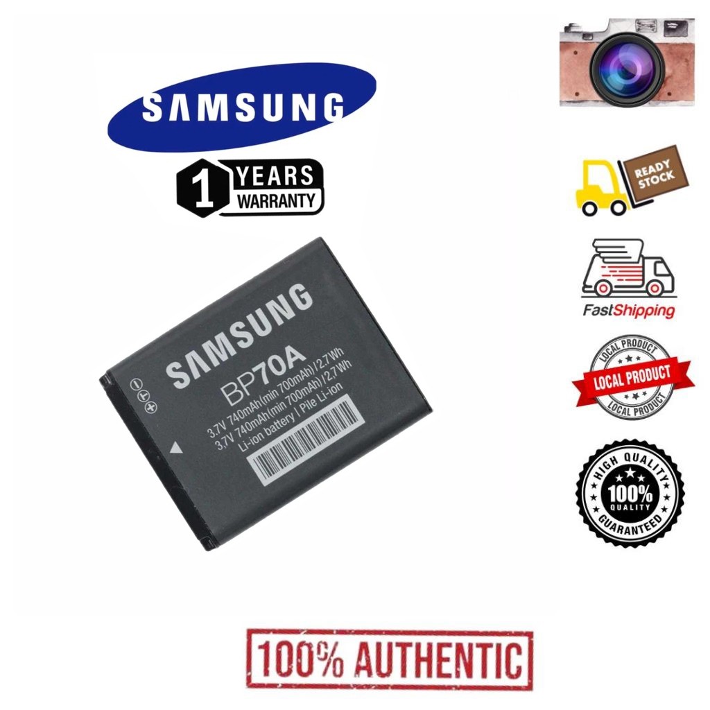 Samsung BP70A แบตเตอรี่ for TL105, ST100, ST80, SL605, SL600 PL200, AQ100 Digital Cameras