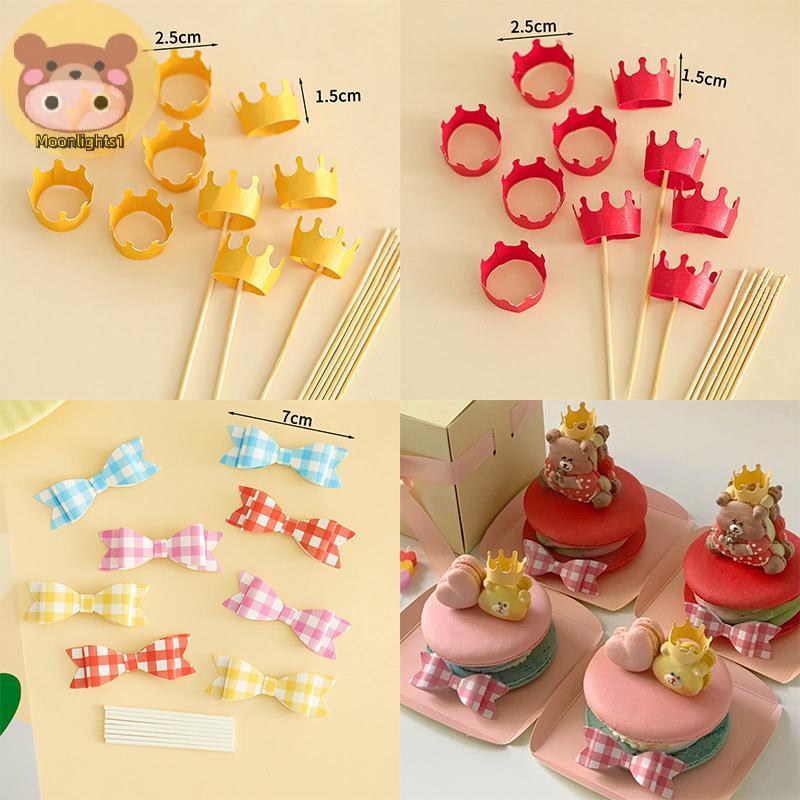 Moonlights1 8/10 ชิ้นเค้ก Topper Plug-in เค้กวันเกิดตกแต่งงานแต่งงานขนมอุปกรณ์ตกแต่ง EN