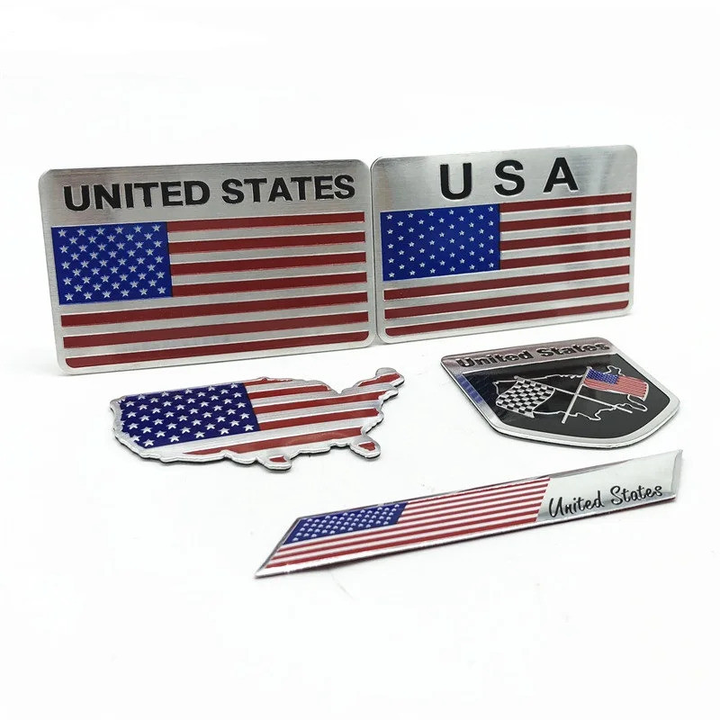 3D USA United States American National Flag Badge Emblemรถสติกเกอร์รถจักรยานยนต์Decalตกแต่งสําหรับFo