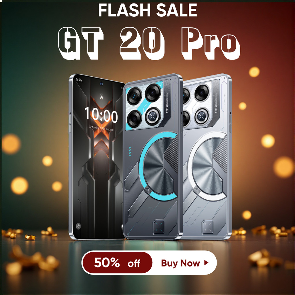GT 20 Pro สมาร์ทโฟน แบต8000mAh จอ6.9นิ้ว ชาร์จไว30W รองรับ NFC เกมลื่นไม่สะดุด