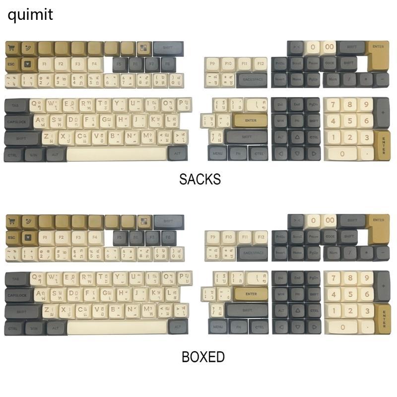 QUIM PBT ภาษาไทย XDA ความสูง Keycaps สําหรับ 75 87 98 104 108 ผู้ที่ชื่นชอบคีย์บอร์ด