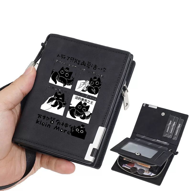 Octopus Clay Meow กระเป๋าสตางค์นักเรียนสำหรับผู้ชายและผู้หญิง สายคล้องมือ ใส่เหรียญและบัตร Retro Sna