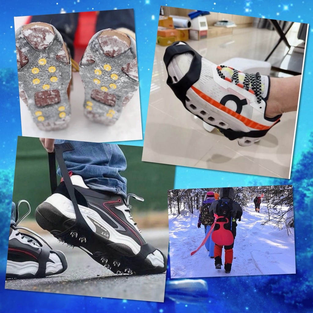 🌈 สายรัด รองเท้า กันลื่น สายรัดกันลื่น พื้นรองเท้า เสริมรองเท้า ช่วยเดิน หิมะ น้ำแข็ง หมุดเหล็ก เดินป่า เบาสบาย 🌈 - รูปที่ 4