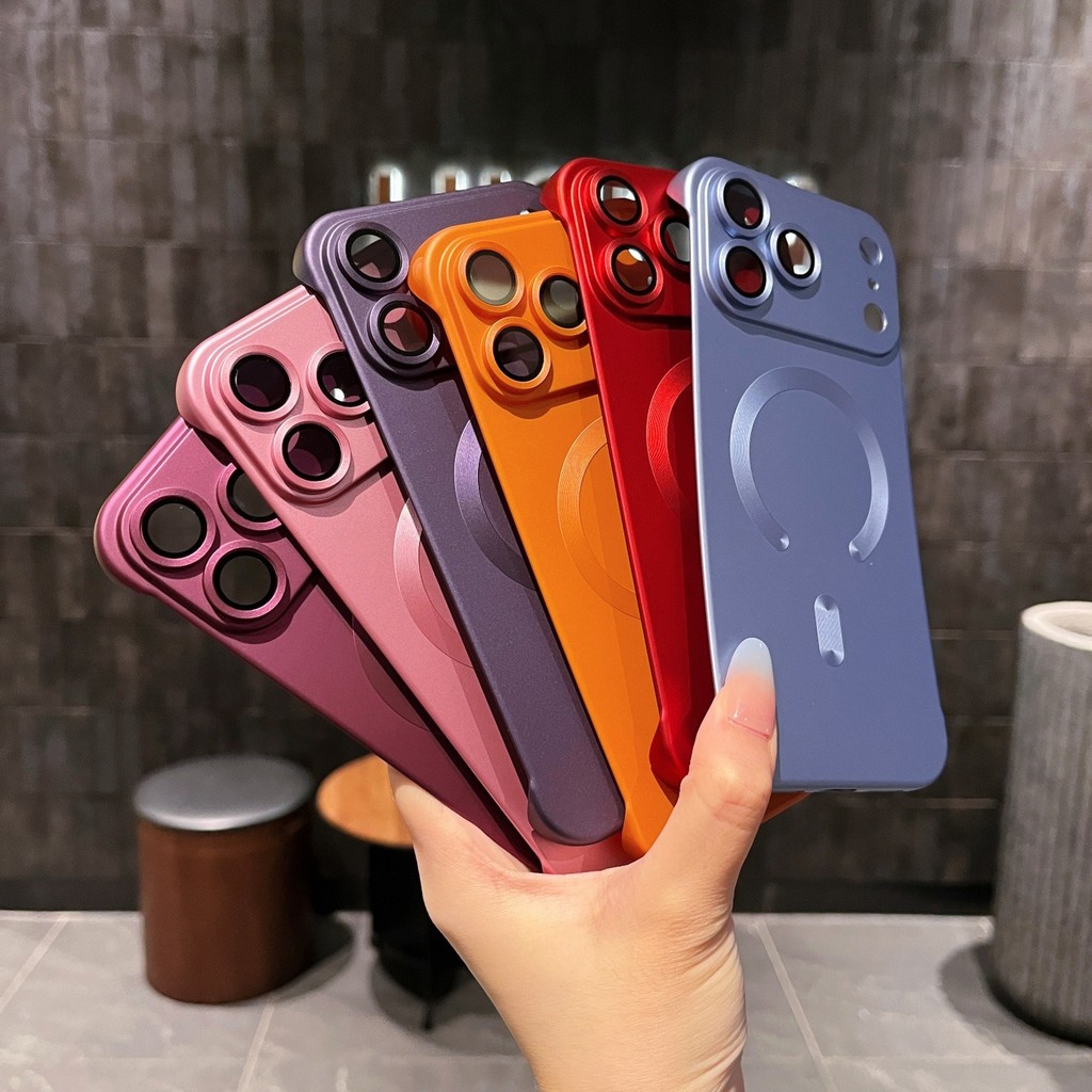 เคสโทรศัพท์แบบป้องกัน Apple iPhone 17 Air 16 15 14 13 pro Max แบบซิลิโคนชาร์จแม่เหล็กพร้อมฟิล์มเลนส์ ป้องกันการตกหล่น