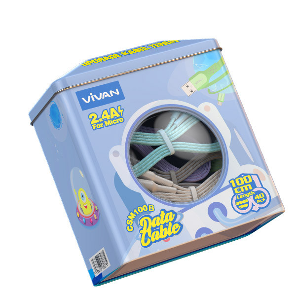 GW VIVAN DATA CHARGER CABLE CSM100B MICRO USB / CABLE BRAIDED UPGRADED MORE DURABLE 2.4A 100CM