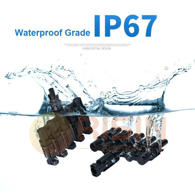 MC4 1500V 30A PV 5T 1 ถึง 5 ในสาขาการเชื่อมต่อแบบขนานไฟฟ้าพลังงานแสงอาทิตย์ PV Connector แผงแปลงสายไ