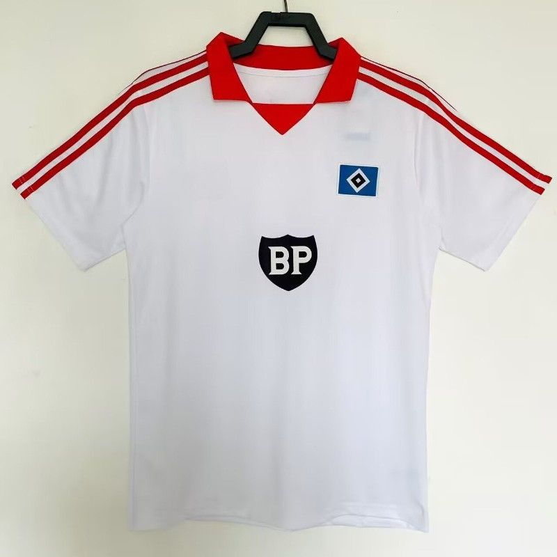 1980-81 Hamburg Home White Retro Soccer Jersey S-XXL แขนสั้นคุณภาพสูงเสื้อกีฬา AAA