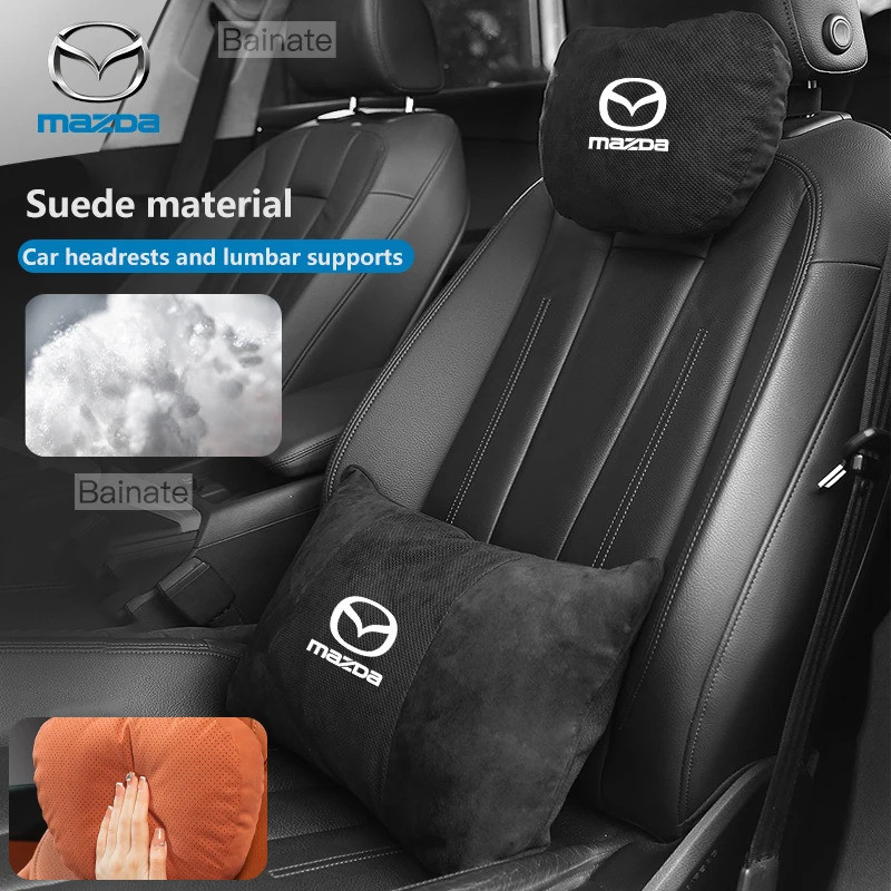 สําหรับ MAZDA 3 6 CX-30 Axela MX-5 CX-5 Atenza CX-3 CX9 2025 หนังนิ่มรถ Headrest คอสนับสนุนที่นั่งเบ