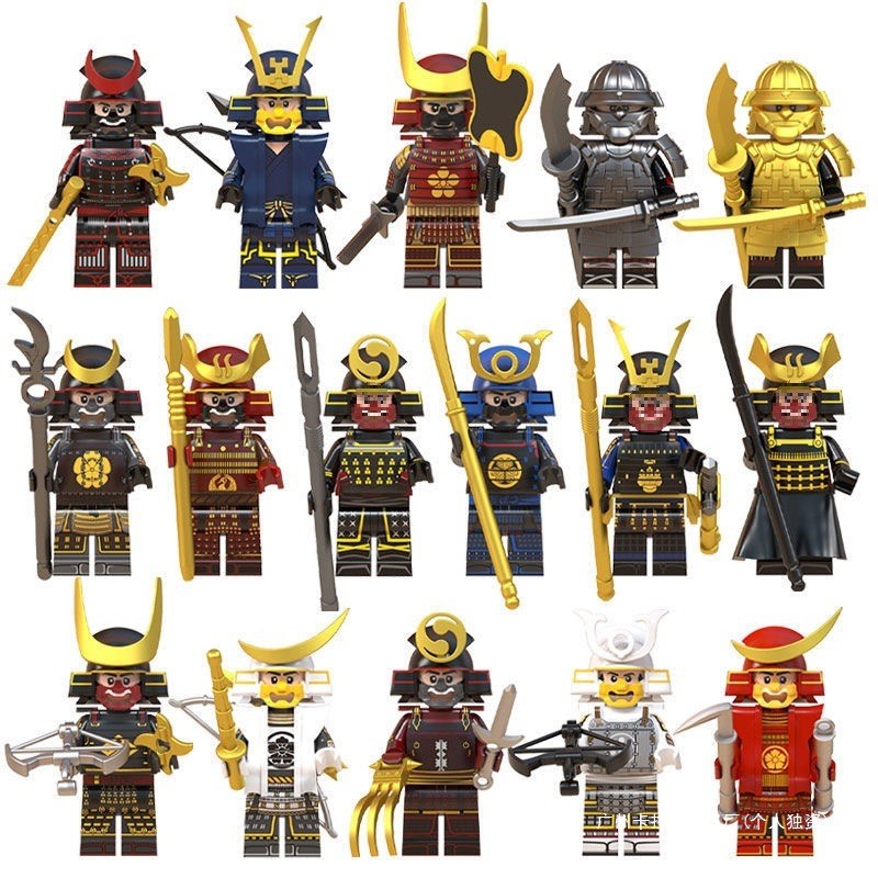 Third Party Building Block Minifigure Samurai Ninja Armor Weapon ใช้งานร่วมกับ Lego Educational Asse