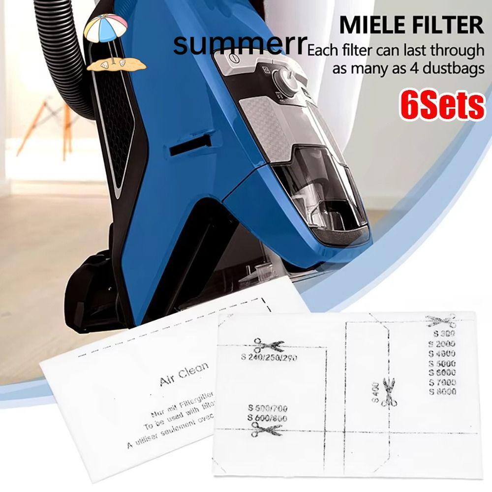 SUMMERR 6 ชุดเครื่องดูดฝุ่น, Air Clean ไอเสียกรองผ้าฝ้าย,ทนทาน Pack อะไหล่สําหรับ Miele Complete S83