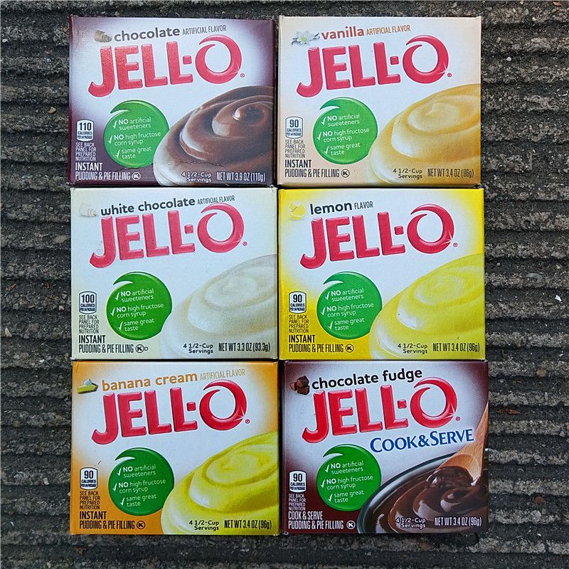 2025 สินค้าใหม่ American JELLO PUDDING Powder โฮมเมดต้มชานมขนมหวานตกแต่ง JELLO PUDDING PIE FILLING20
