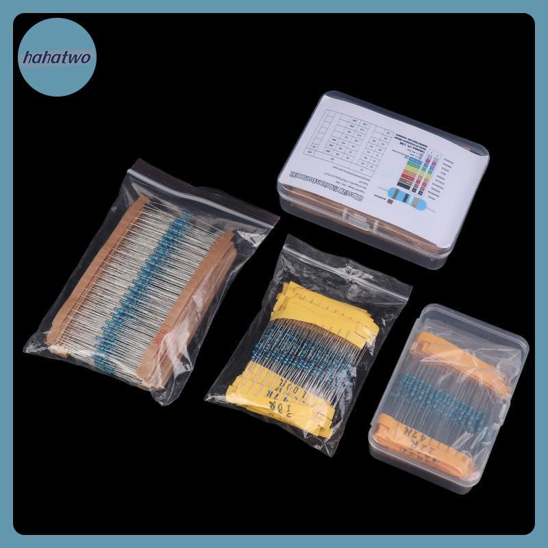 Ha 300/600PCS 1/4W ชุดต้านทานฟิล์มโลหะ 1% 0.25W ชุดต้านทาน 10Ω ~ 1MΩ ความต้านทานแหวนสีชุดอิเล็กทรอนิ