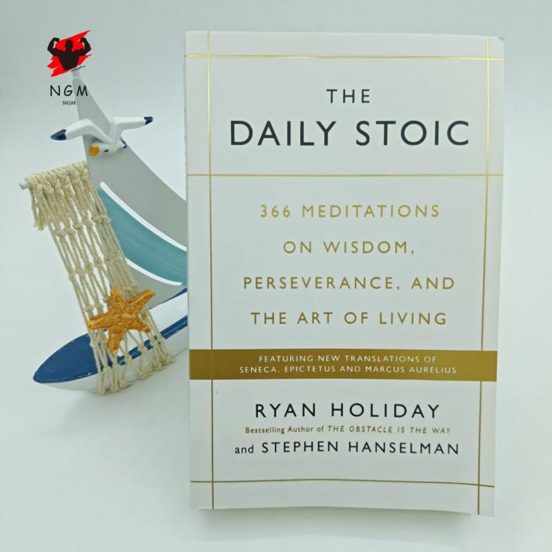 หนังสือของ Wisdom และ Perseverance Life Art The Daily Stoic 366 Days Philosophy Book พร้อมข้อความสอง