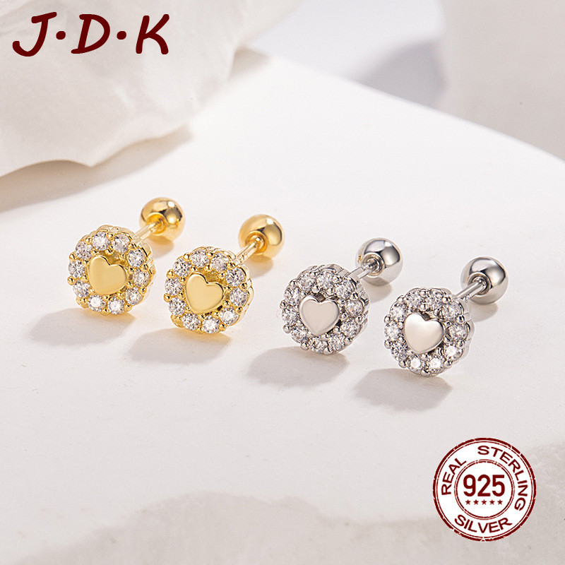 JDK 18K Gold Stud ต่างหูสําหรับผู้หญิงแฟชั่นใหม่ 925 เงินเครื่องประดับสําหรับผู้หญิง