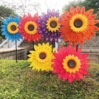 กังหันลม ทานตะวันกังหันลม พลาสติกเส้นผ่านศูนย์กลาง 36CM สำหรับประดับสวน กังหันลมของเล่นสําหรับเด็ก