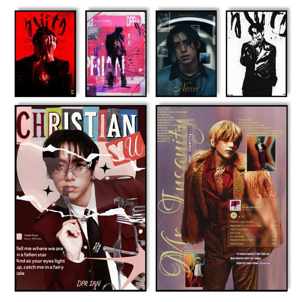 ภาพวาดนักร้องยอดนิยม D-DPR IAN งานคอลลาจศิลปะตัวอักษร โปสเตอร์ผ้าใบกันน้ำสำหรับตกแต่งบ้าน ห้องนอน ภา