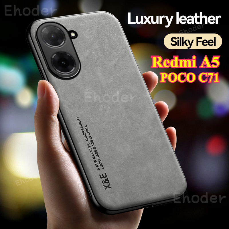 2025 หรูหราหนังเคสโทรศัพท์สําหรับ Redmi A5 4G 5G พร้อมฝาครอบรถแม่เหล็กสําหรับ Redmi A5 5 Mi POCO C71