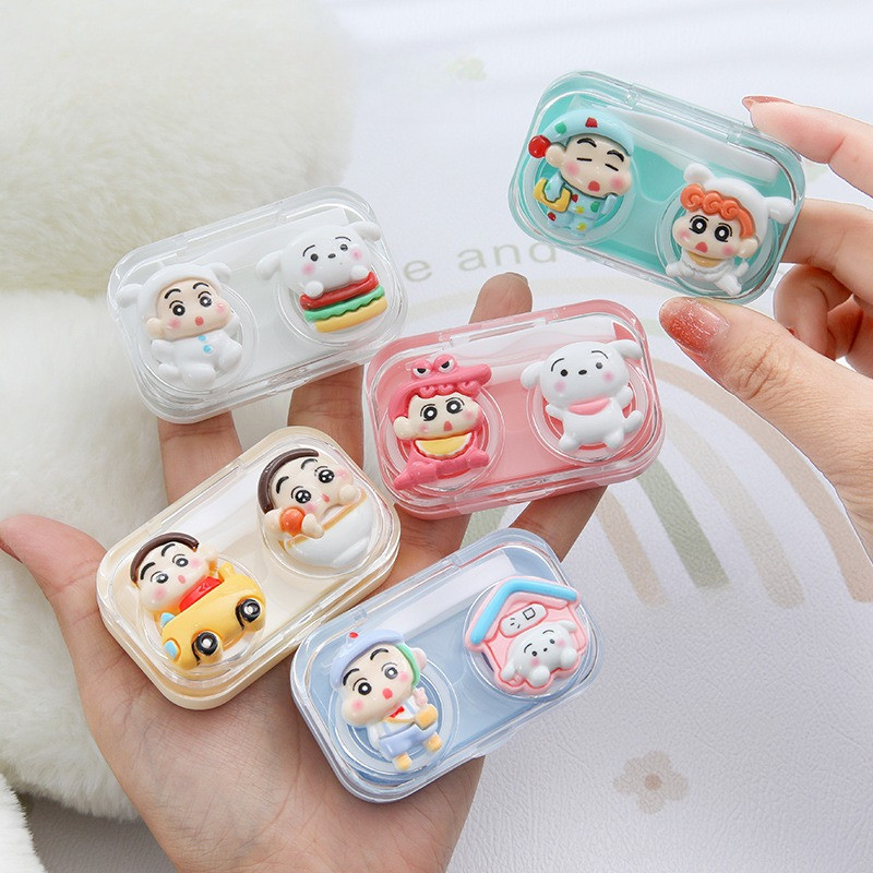 C32 กล่องใส่คอนแทคเลนส์ 3 มิติ กล่องใส่คอนแทคเลนส์ลายการ์ตูนน่ารัก พร้อมฝาปิด กล่องเก็บของ พร้อมส่ง