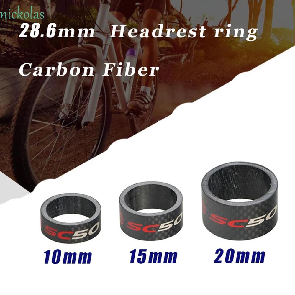 NICKOLAS Spacer SC50 ชุดท่อพวงมาลัยขนาด 10/15/20 มม. จากคาร์บอนไฟเบอร์Matt 3K สำหรับจักรยาน