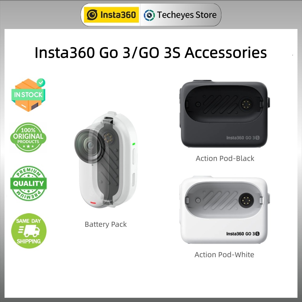 Insta360 GO 3S Battery Pack/Action Pod สําหรับ GO 3/GO 3S | อุปกรณ์เสริมแบตเตอรี่ที่ติดทนนานอย่างรวด