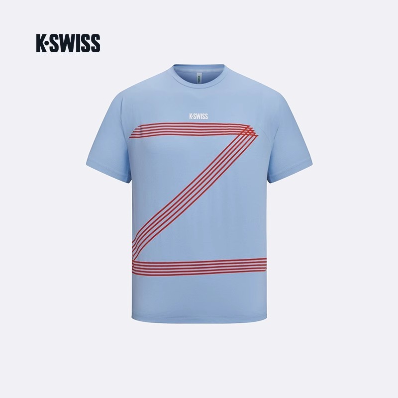 KSWISS Gasway เสื้อยืดแขนสั้นผู้ชาย พิมพ์แฟชั่นใหม่