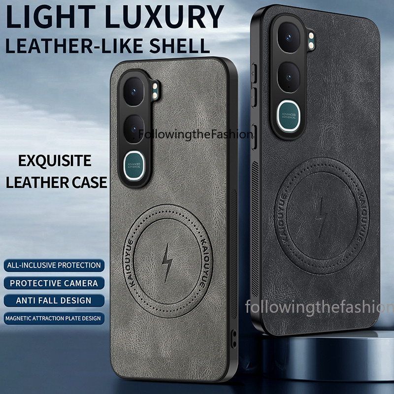 Lightning รูปแบบหนัง Matte Texture เคสโทรศัพท์สําหรับ Vivo Y21D 4G 2025 vivo Y21D Y31 5G 2025 Y200 Y300 4G 5G 2024 ปลอก Soft TPU Edge ป้องกันกันชนกันกระแทกปกหลัง