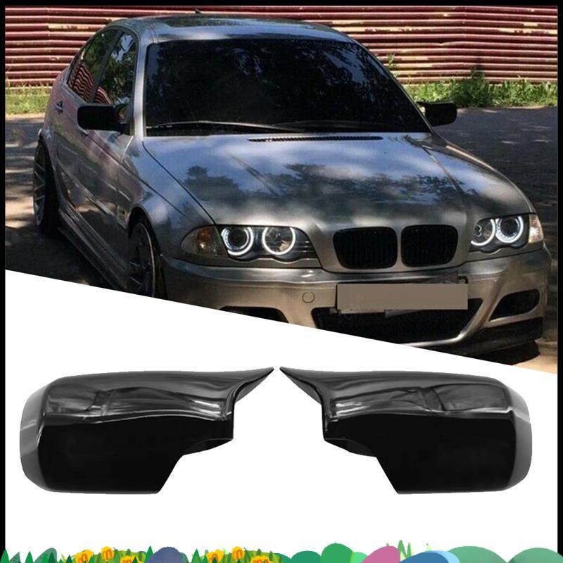 Super Car Gloss สีดํา Ox Horn กระจกมองหลังด้านข้างสําหรับ 3 Series E46 1998-2005 5 Series E39 1995-2