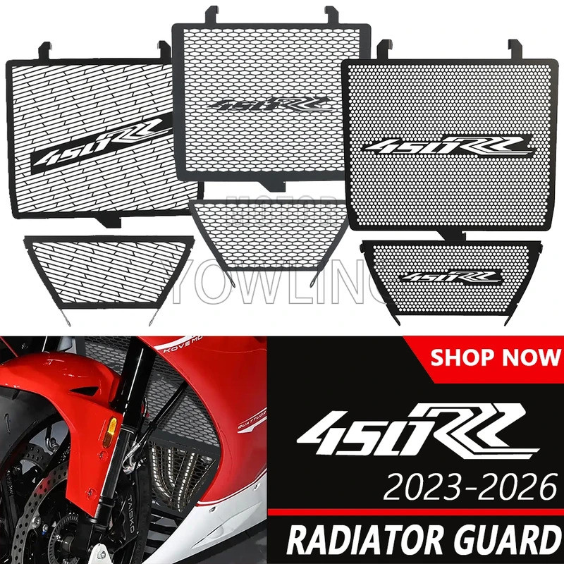 อุปกรณ์เสริมรถจักรยานยนต์อลูมิเนียมหม้อน้ํา Grille Guard Cover Protector สําหรับ KOVE 450RR RR 450-R