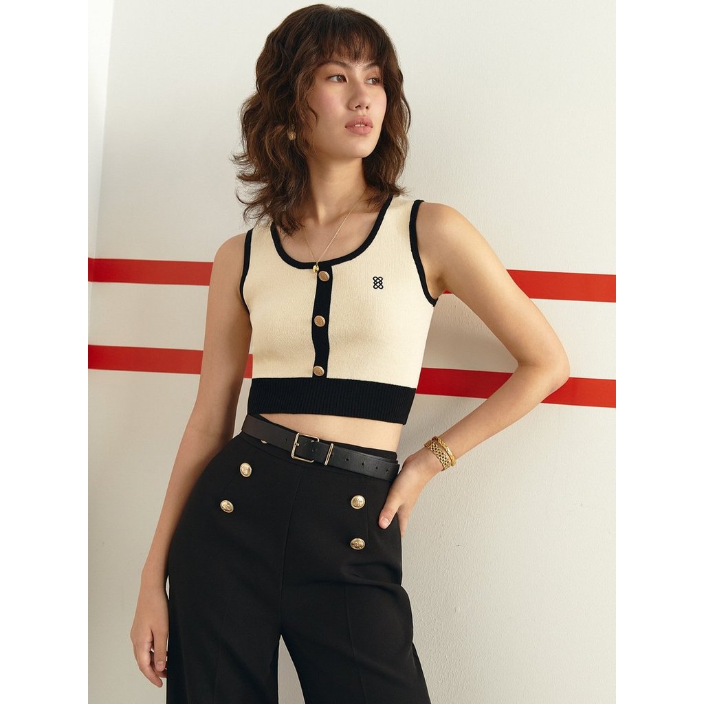 [Pomelo] เสื้อสายเดี่ยวดีเทลโลโก้ Logo Hardware Tank Top