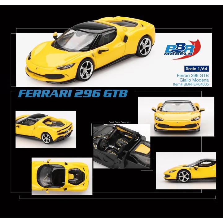BBR Models 1:64 Ferrari 296 GTB Giallo Modena BBRFER64005