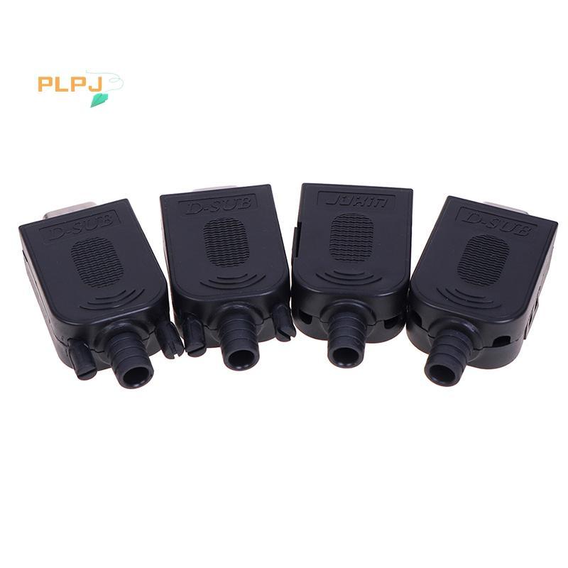 PLPJ DB9 Connector ชายหญิง 9 ขาปลั๊กสายไฟ RS232 RS485 Breakout Terminals ใหม่