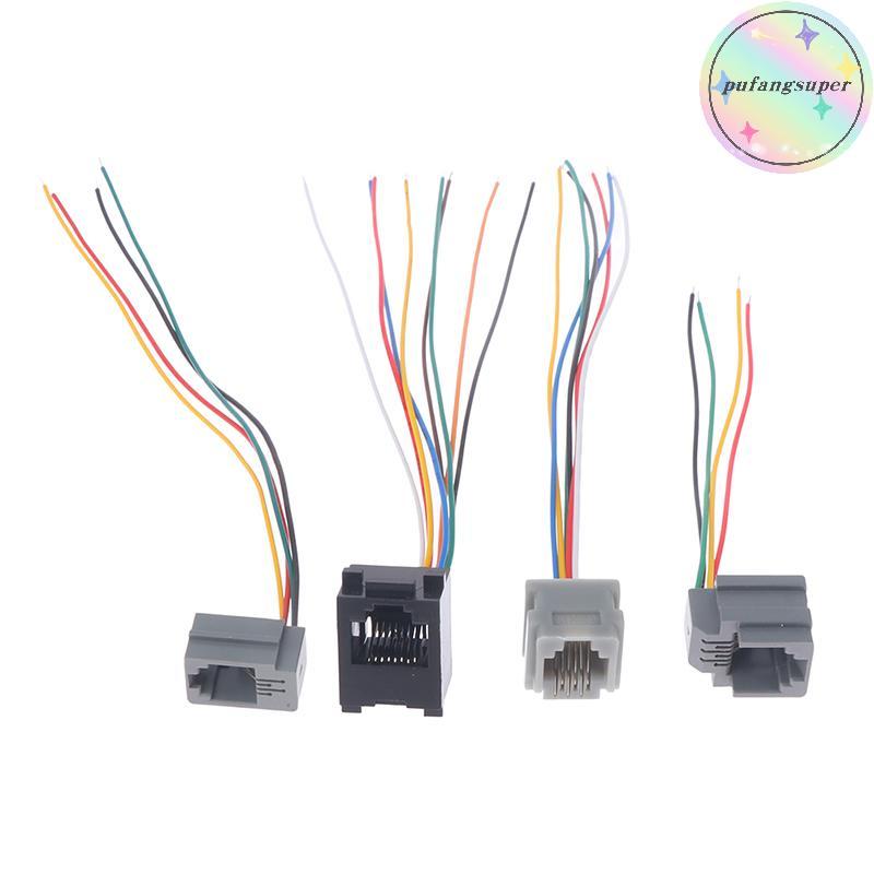 Pufangsuper 5PCS 616E 623k 616M 641D RJ11\RJ12\RJ45 ซ็อกเก็ตหญิงสําหรับโทรศัพท์อินเทอร์เน็ตพร้อมสาย 