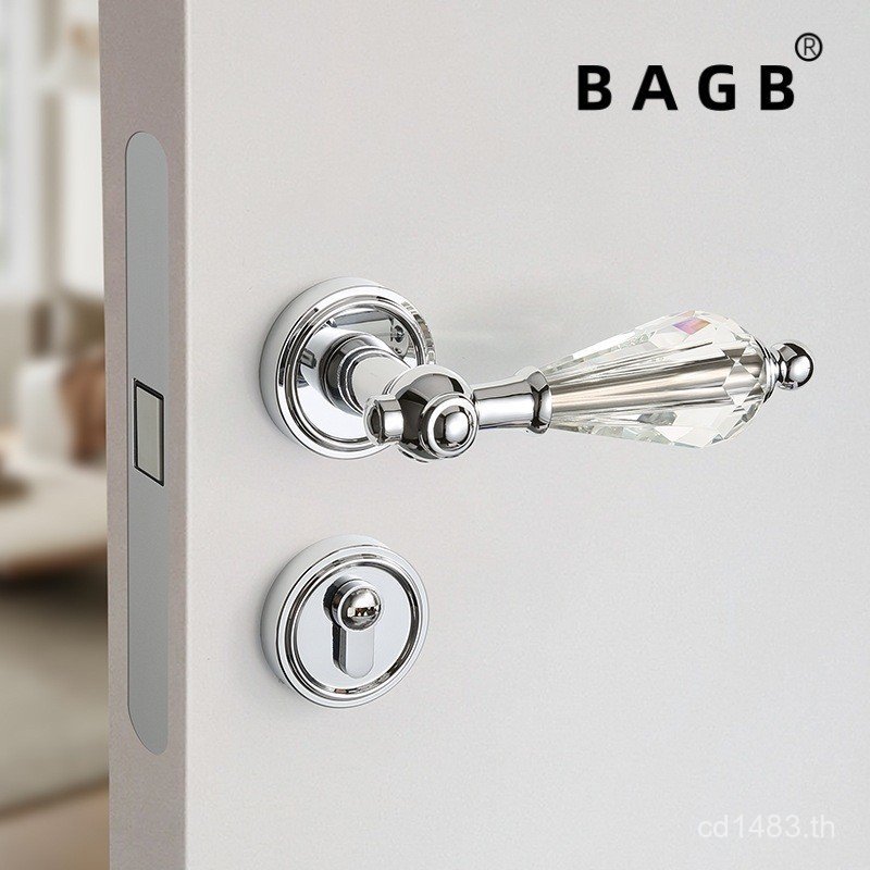 สไตล์ฝรั่งเศสคริสตัลล็อคประตูจับประตูล็อคห้องน้ําทองในครัวเรือนเงิน BAGB แม่เหล็กเงียบห้องนอนล็อค 2Y