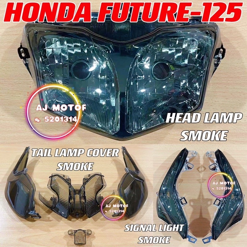 HONDA FUTURE125 HEAD โคมไฟป้ายไฟท้ายฝาครอบ SMOKE FUTURE 125 LAMPU DEPAN BRAKE BELAKANG LED BULB TINT