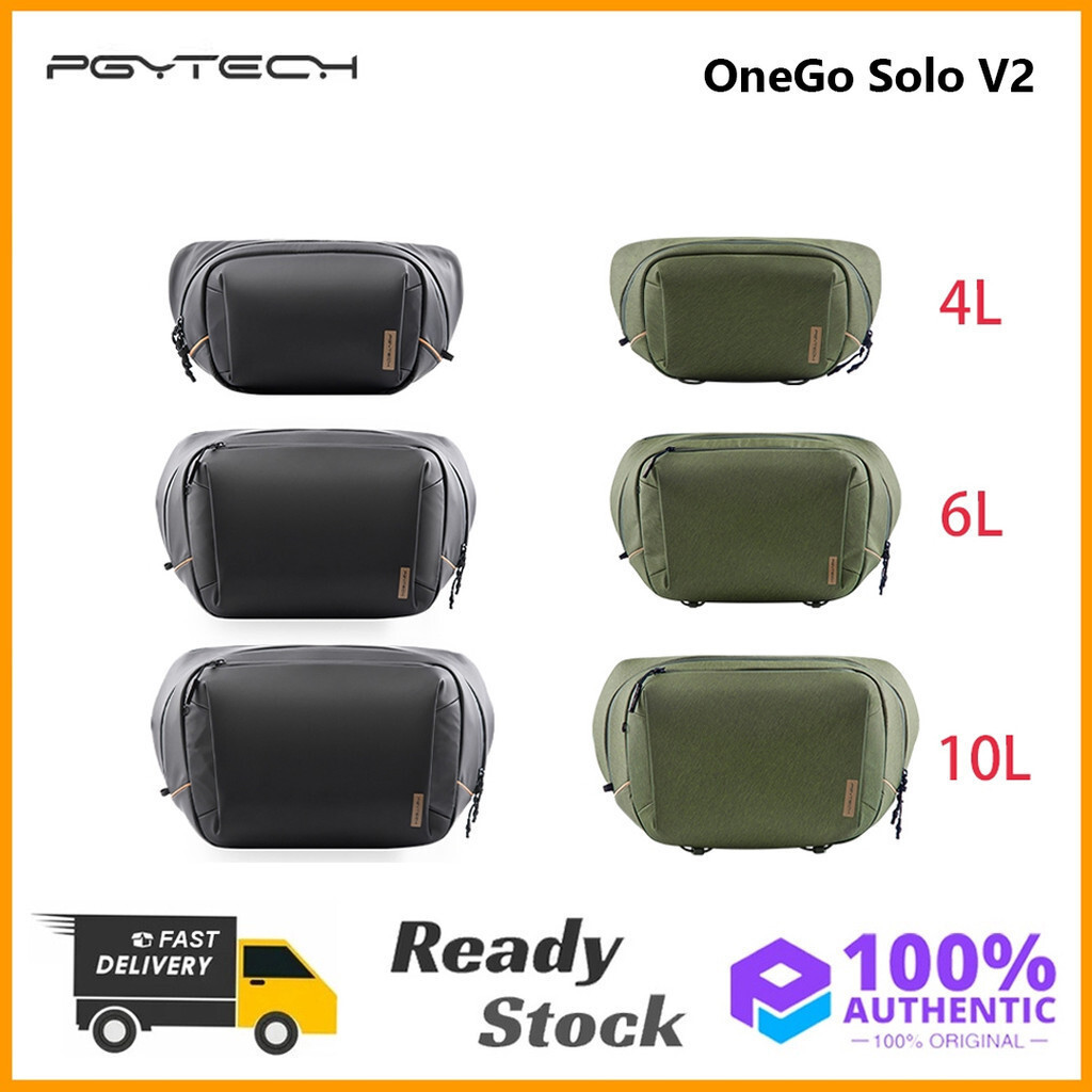 PGYTECH OneGo Solo V2 สีดํา 4/6/10L กระเป๋ากล้อง Mirrorless กล้องความจุขนาดใหญ่แบบพกพากระเป๋าหน้าอกก