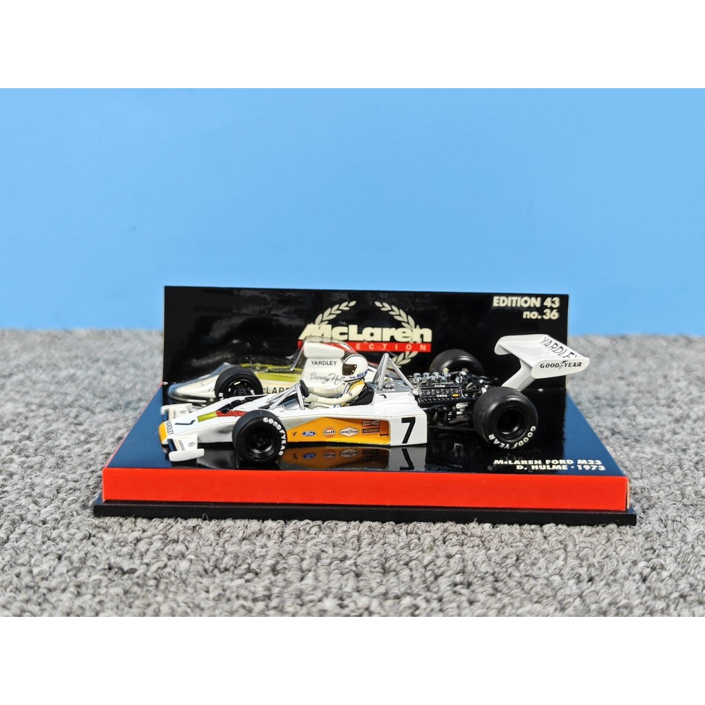 Mini Cut 1/43 McLaren Ford M23 Minichamps McLaren Ford M23 D. ฮัลมี เบอร์ 1973 เบอร์ 7 Gulf Gulf Oil
