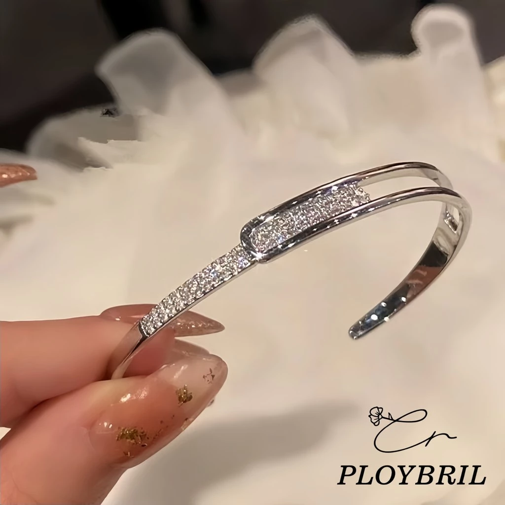 PLOYBRIL S017 กําไลเพชร Full Stars กำไลข้อมือผู้หญิง กําไลแฟชั่น เงินแท้ เครื่องประดับเพชร สวยหรู ใส่ได้ทุกโอกาส