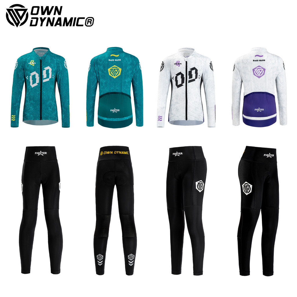 ชุดกีฬาเด็กขี่จักรยาน ชุด Own Dynamic OD แขนยาว กางเกงยาว ซิป ระบายอากาศ ระบายเหงื่อ แห้งเร็ว กันแดด